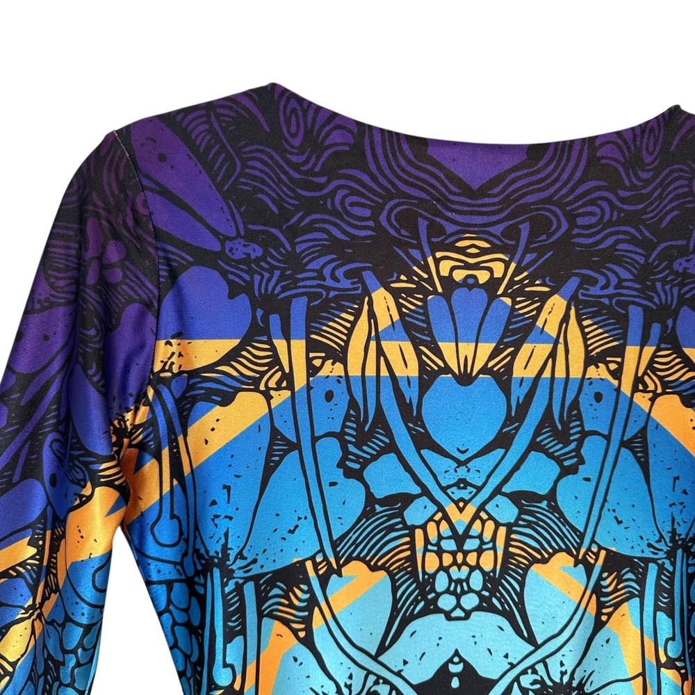 Festi Drops Kooz Bodysuit Artist Series Braided Long Sleeve XS Rave Festival‎ - Picture 12 of 15